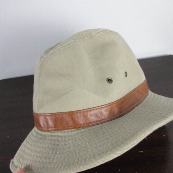 Retro Dorfman Pacific Company Scala Classica Fedora Style Safari Hat Beige M 142 - Picture 4 of 8